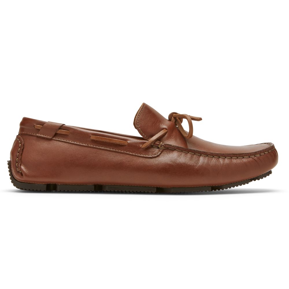 Rockport Rhyder Tie Slip-Ons - Mens Loafers - Brown - NZ (SME-109764)